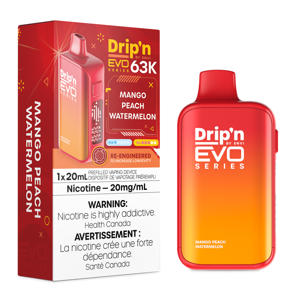 Drip’n By Envi Disposable EVO63K Mango Peach Watermelon ONT