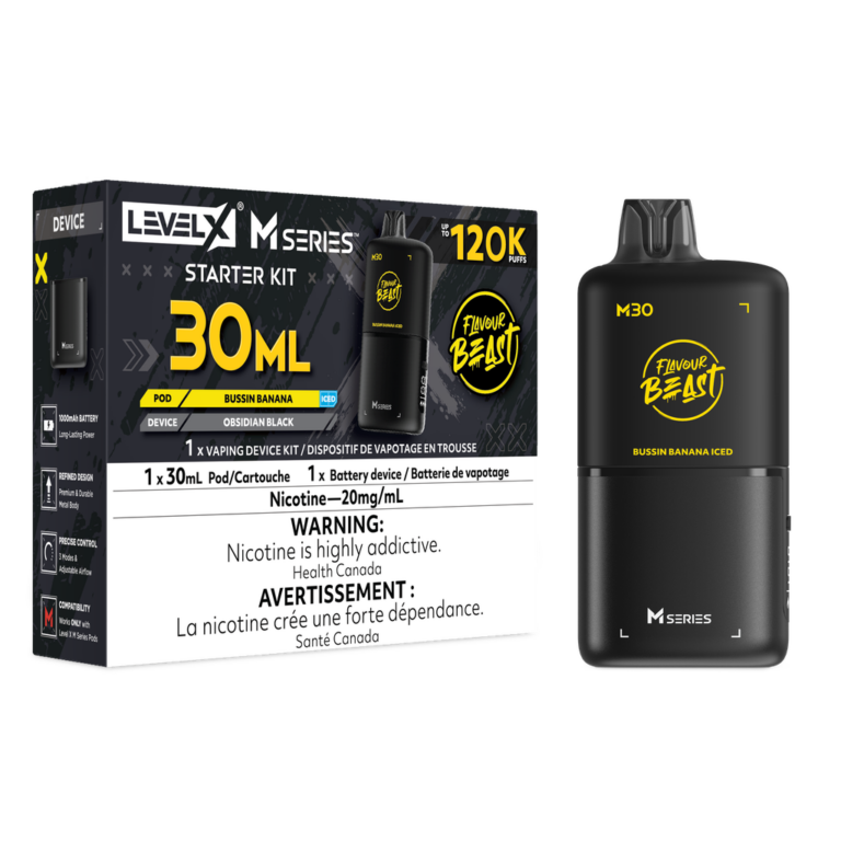 Level X Flavour Beast M Series Starter Kit Bussin Banana Iced