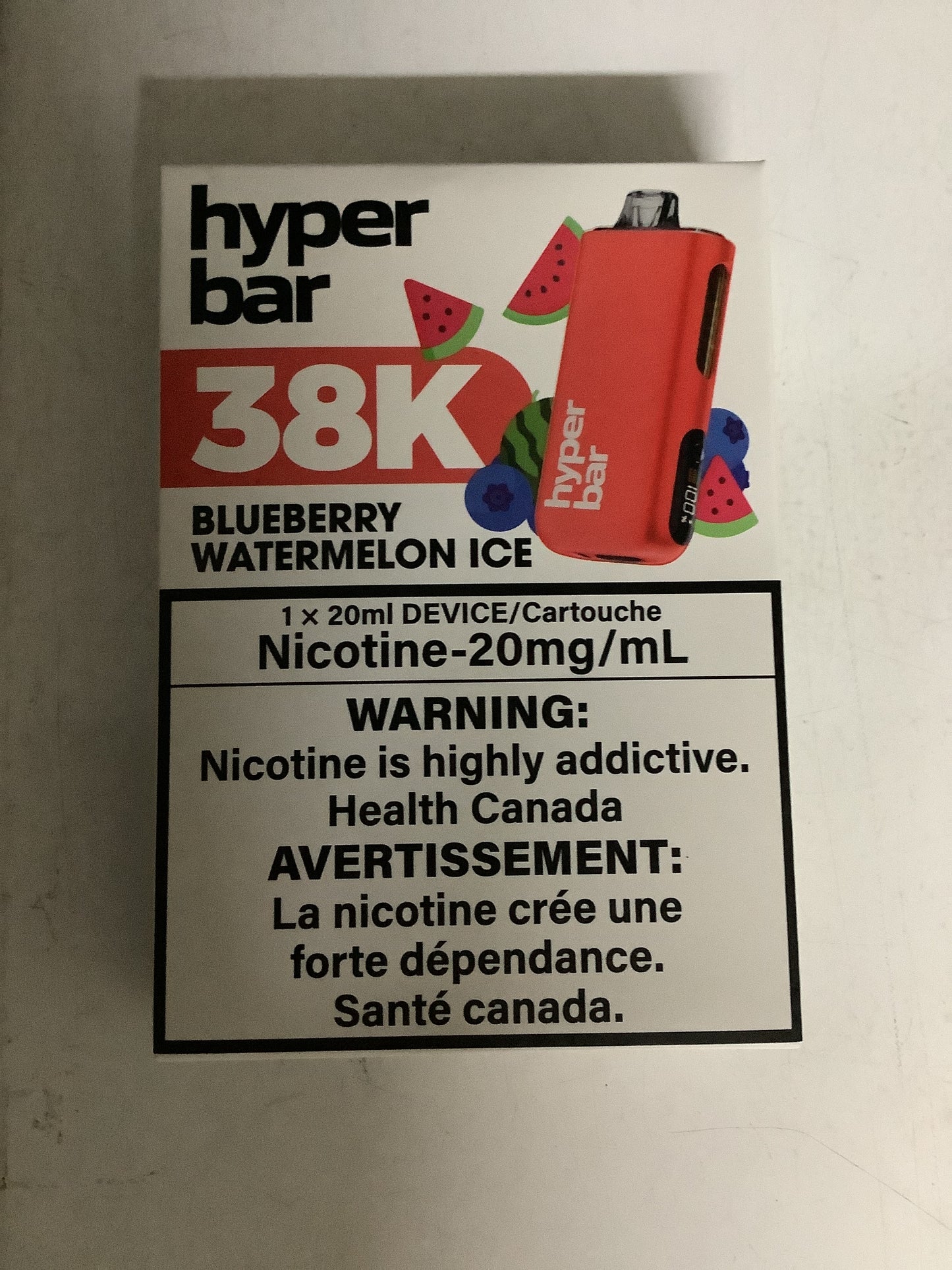 Hyper Bar 38K Disposable Blueberry Watermelon Ice ONT