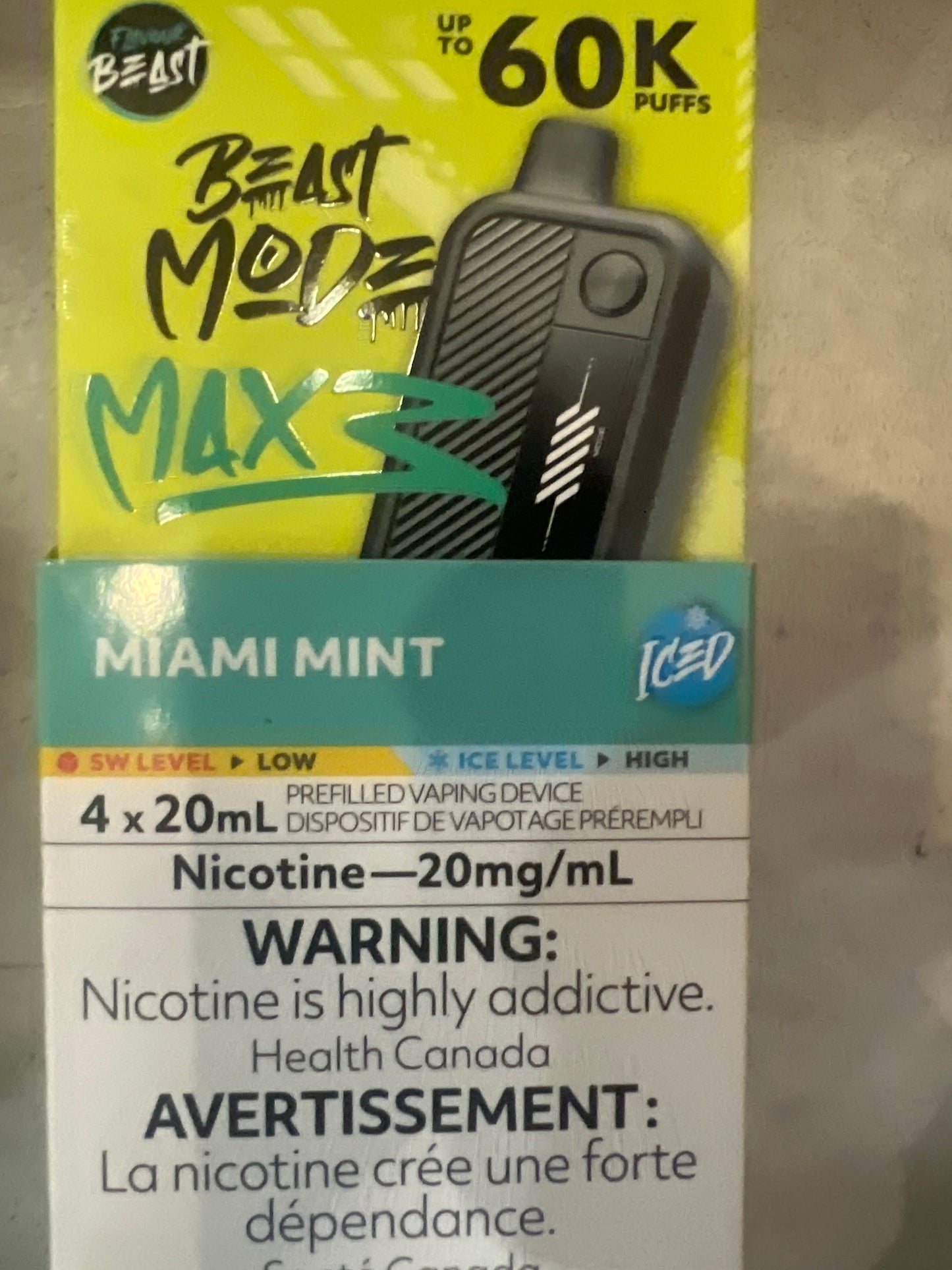 Flavour Beast Disposable Mode Max 3 60K Miami Mint Iced