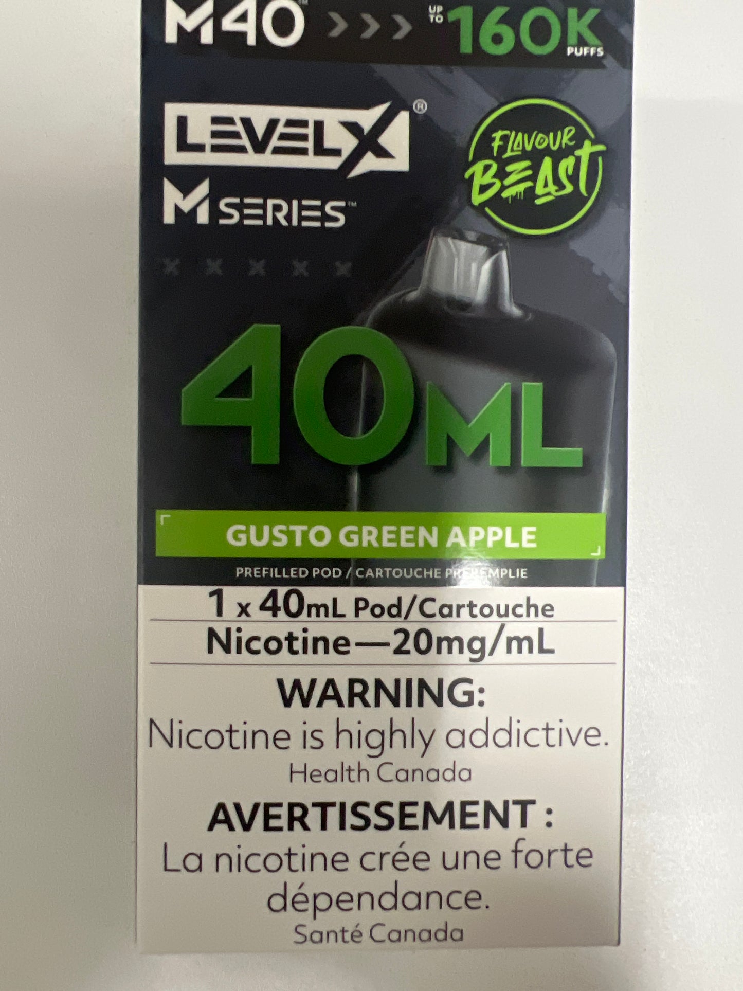Level X Flavour Beast M Series Pod 40ml Gusto Green Apple