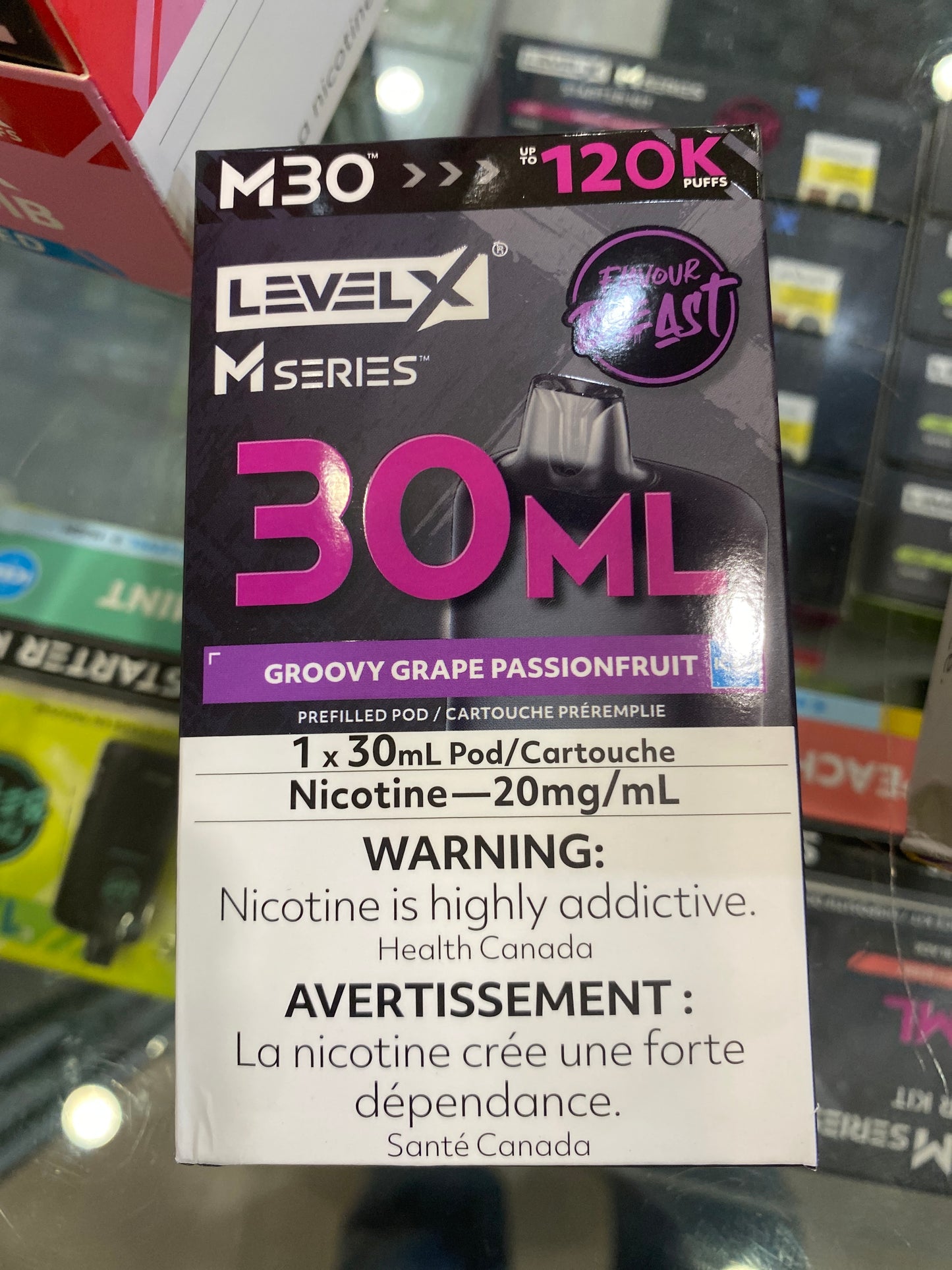 Level X Flavour Beast M Series Pod 30ml Groovy Grape Passionfruit Iced