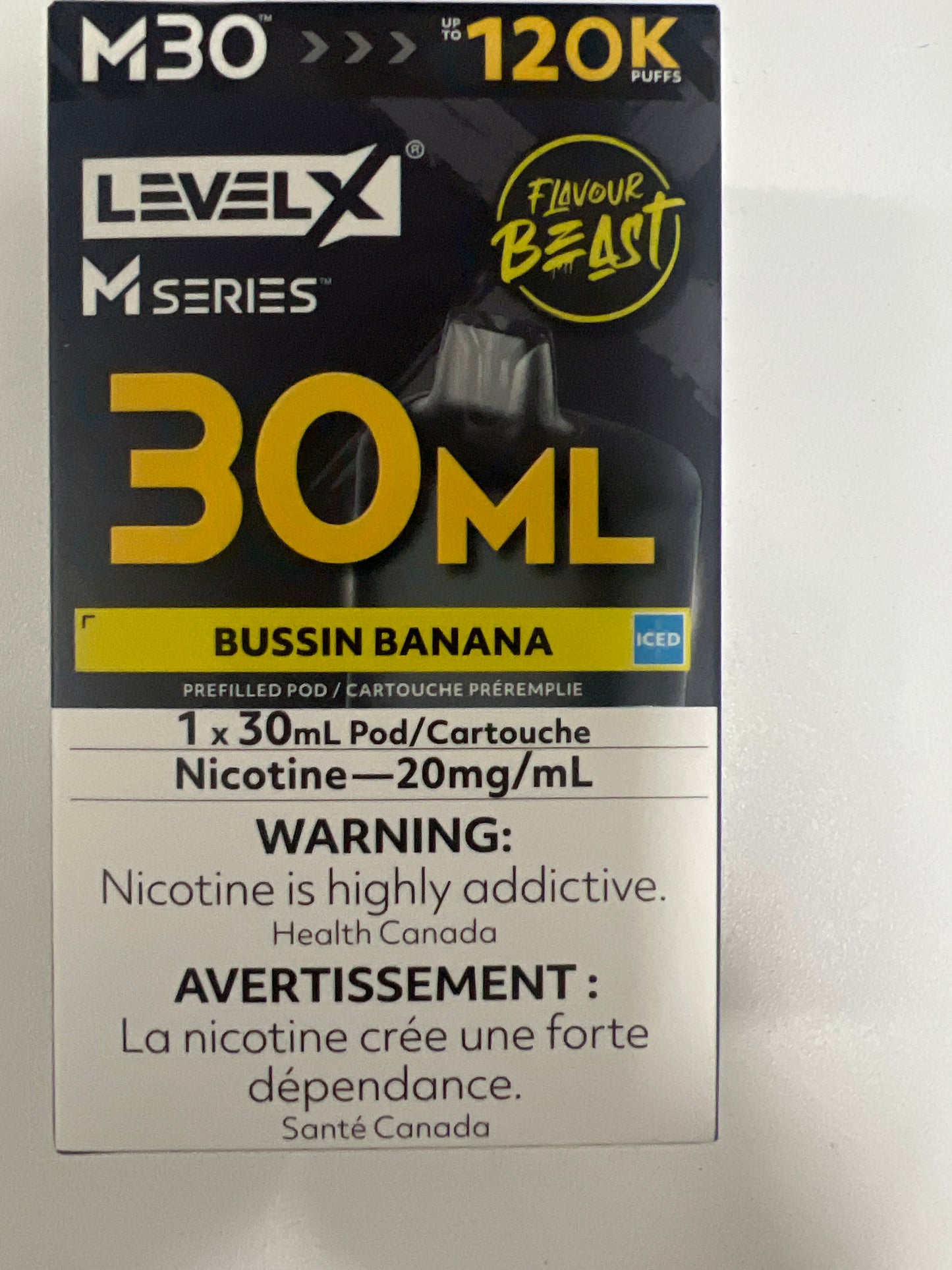 Level X Flavour Beast M Series Pod 30ml Bussin Banana Iced