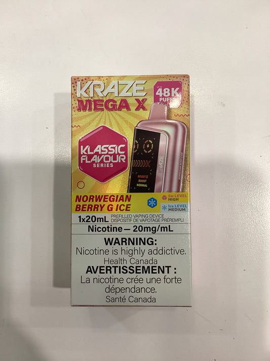 Kraze Mega X 48K Disposable Norwegian Berry G Ice
