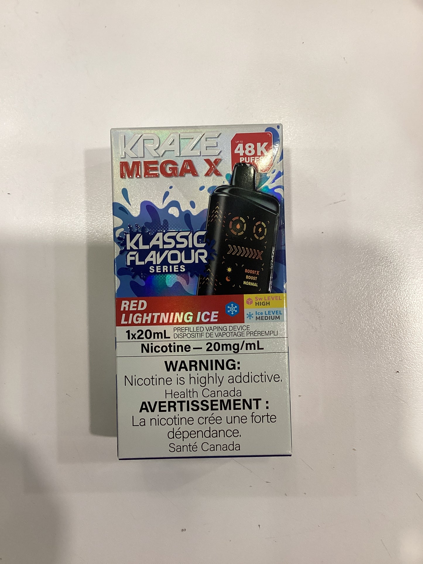 Kraze Mega X 48K Disposable Red Lightning Ice