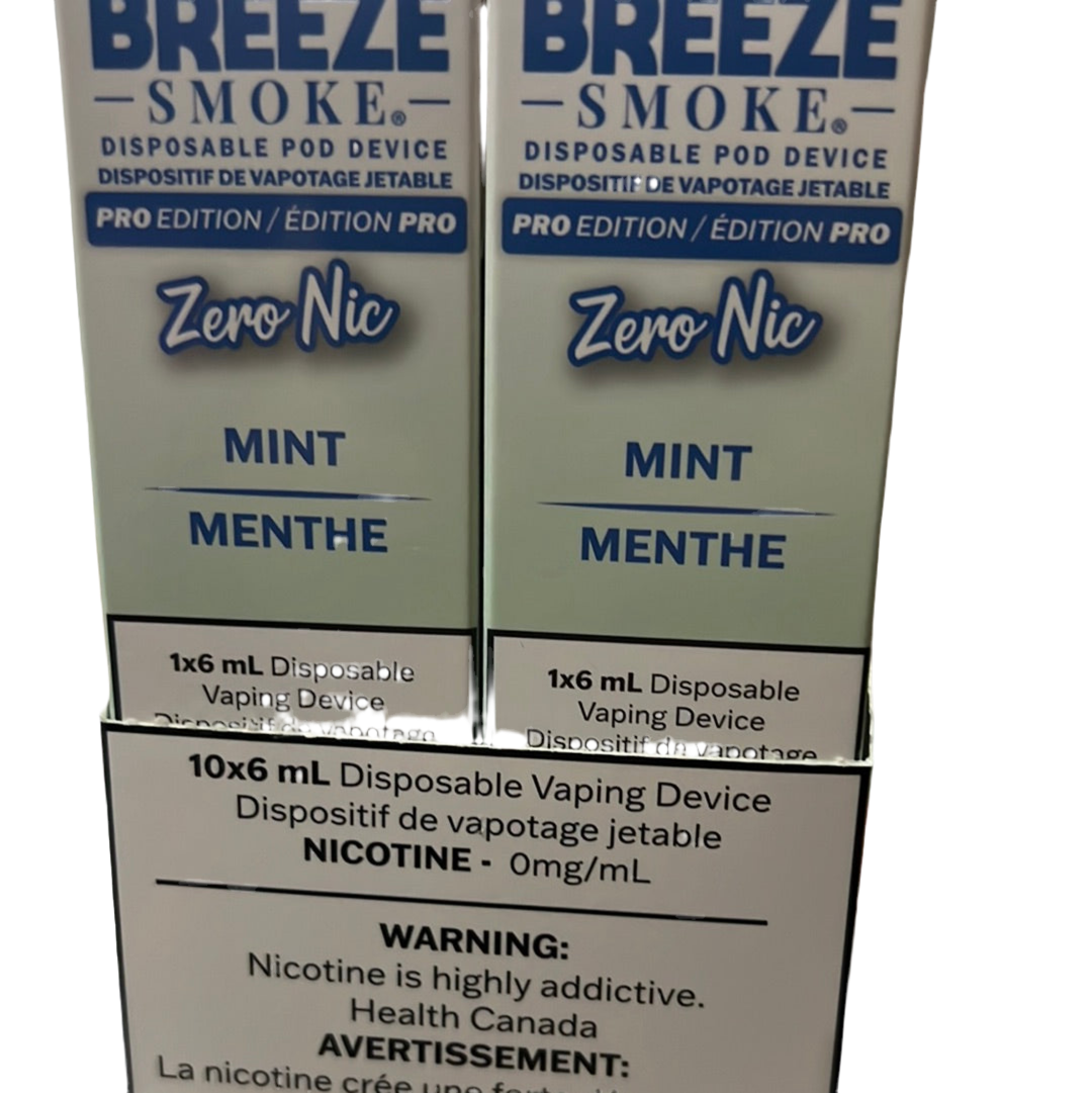 Breeze Smoke Pro Disposable Mint Zero Nic 6ml