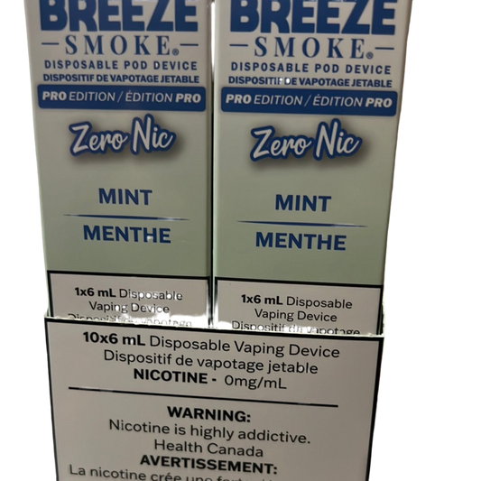 Breeze Smoke Pro Disposable Mint Zero Nic 6ml