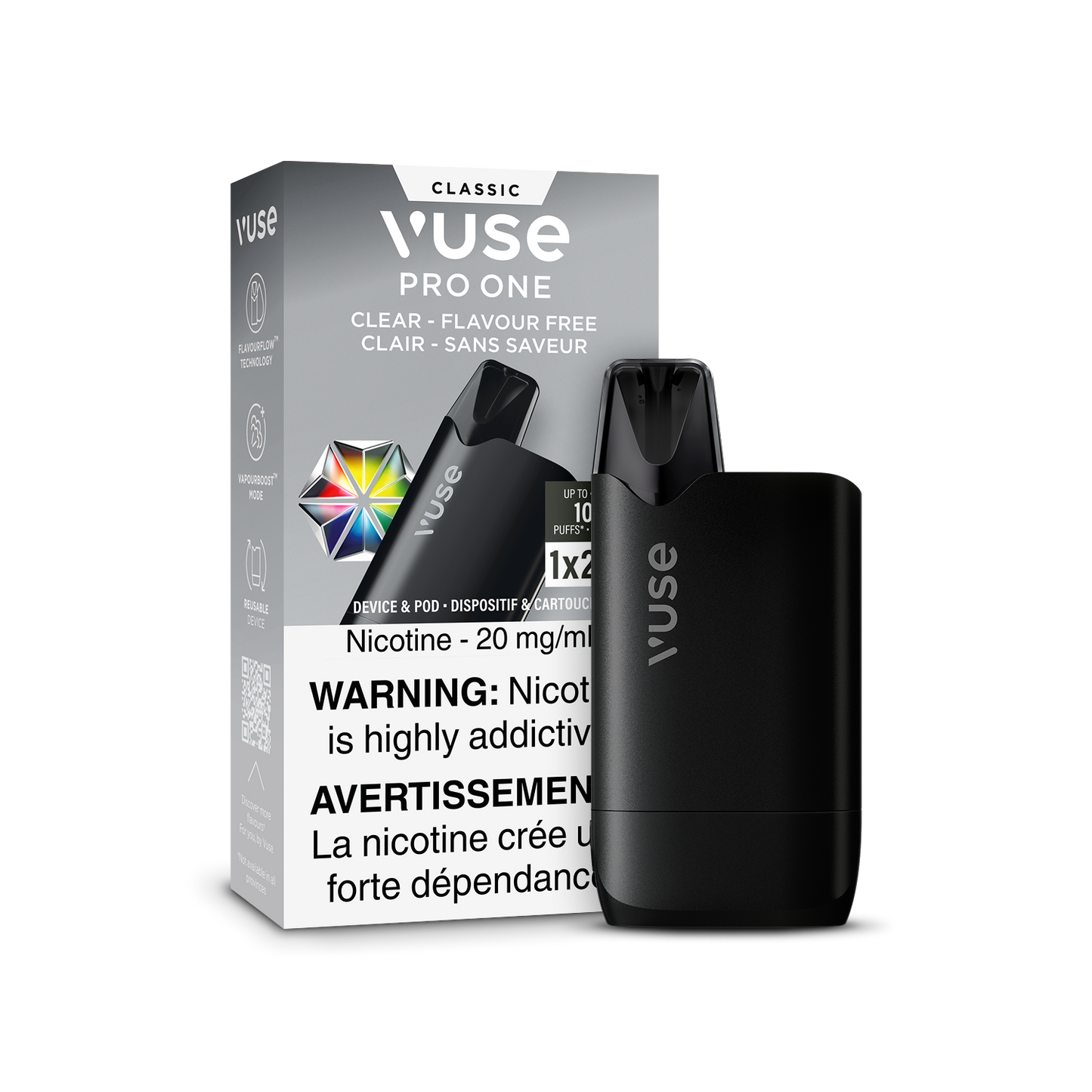 Vuse Pro One Classic Clear Flavour Free ONT