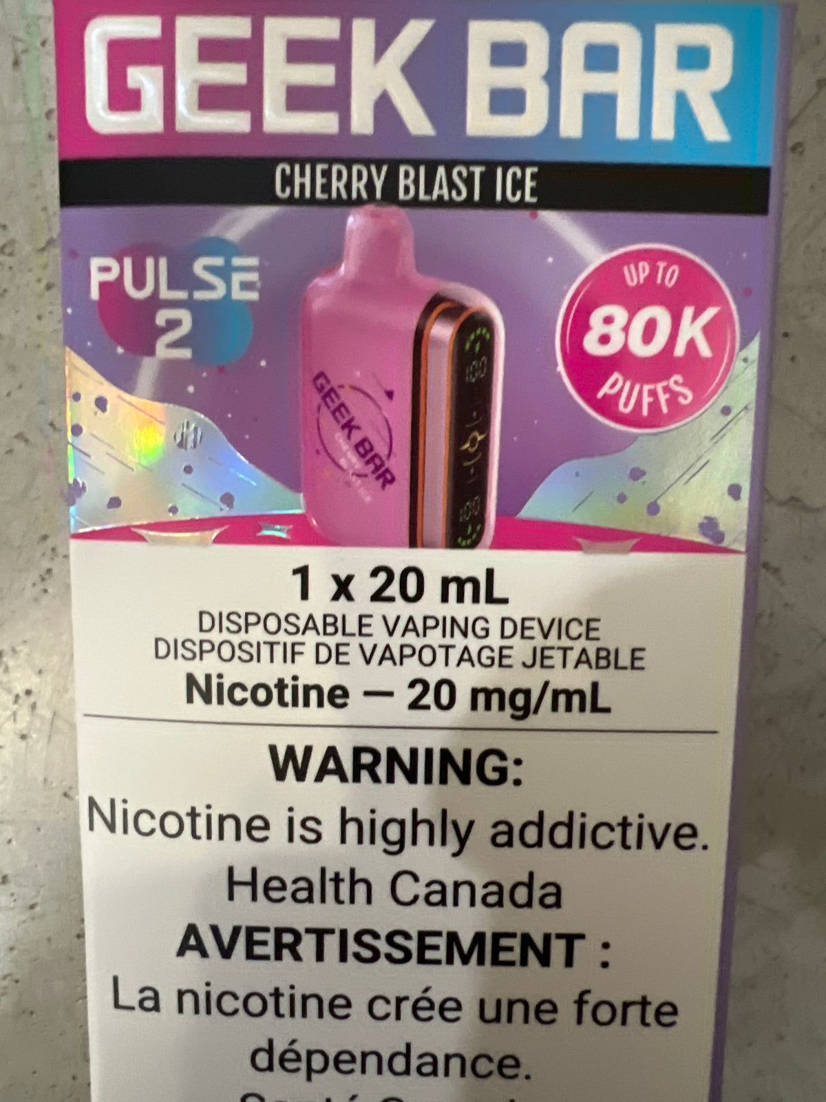 GEEK BAR Pulse 2 80K Disposable Juicy Cherry Blast  Ice