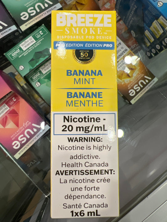 Breeze Smoke Pro Disposable Banana Mint S50 6ml