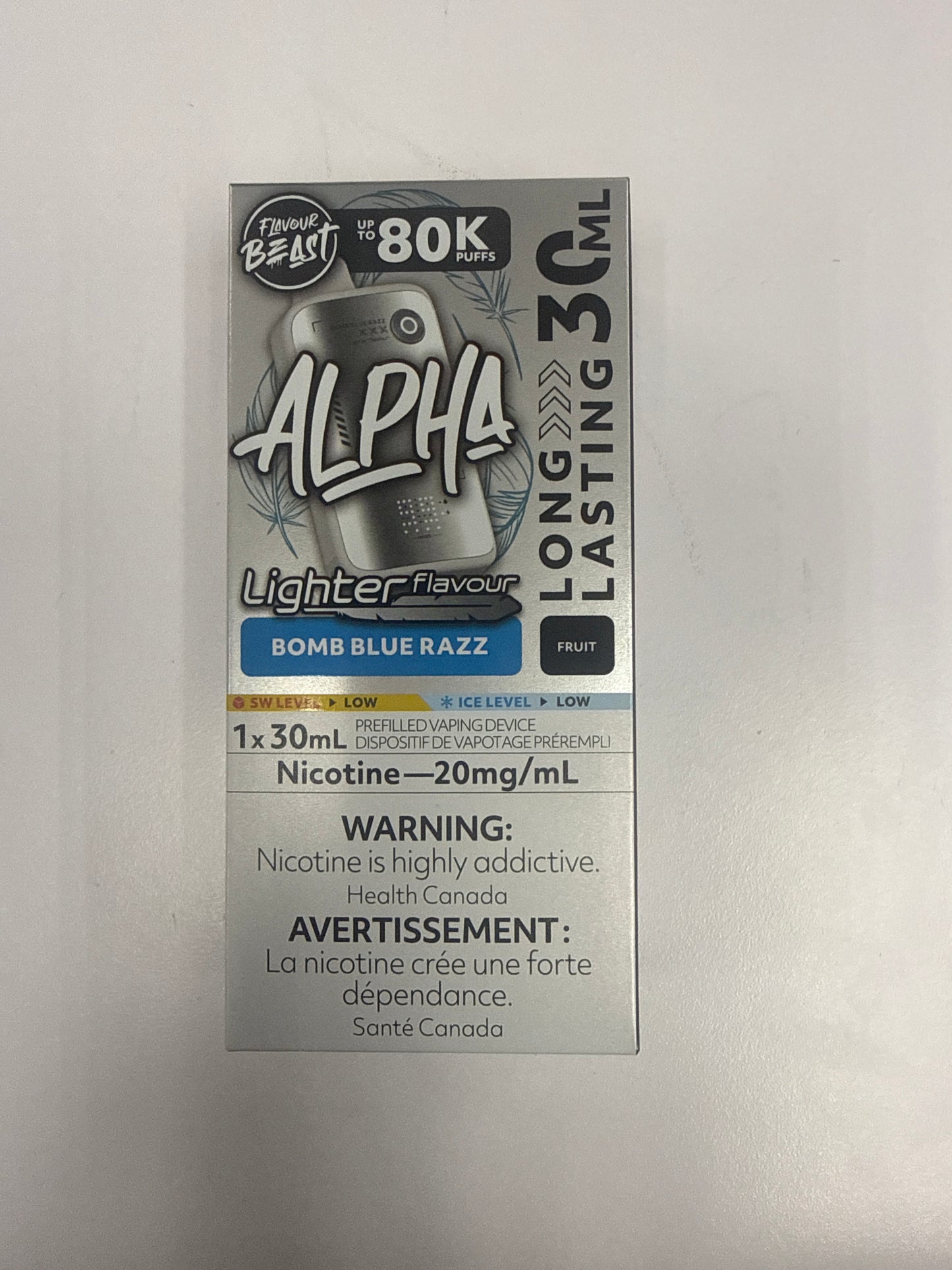 Flavour Beast Disposable Alpha 80K lighter flavour Bomb Blue Razz