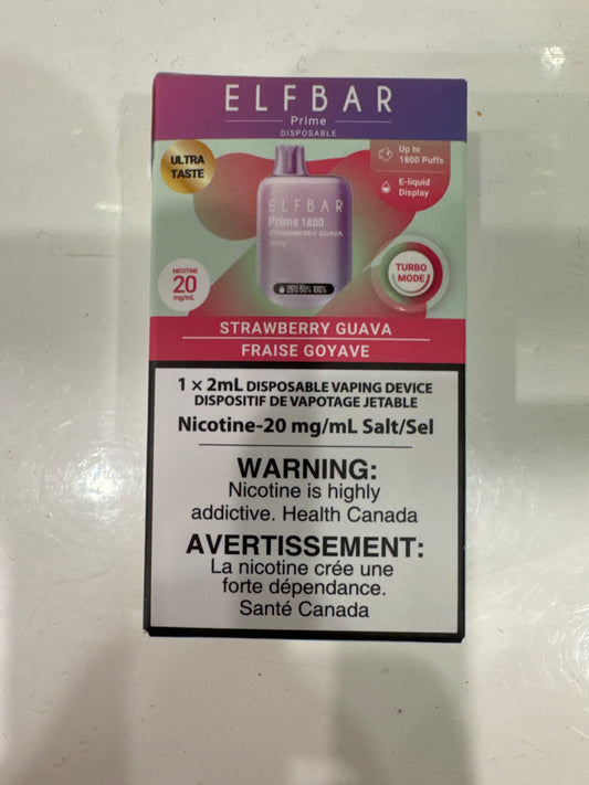 ELF BAR Disposable Prime 1800 Strawberry Guava ONT