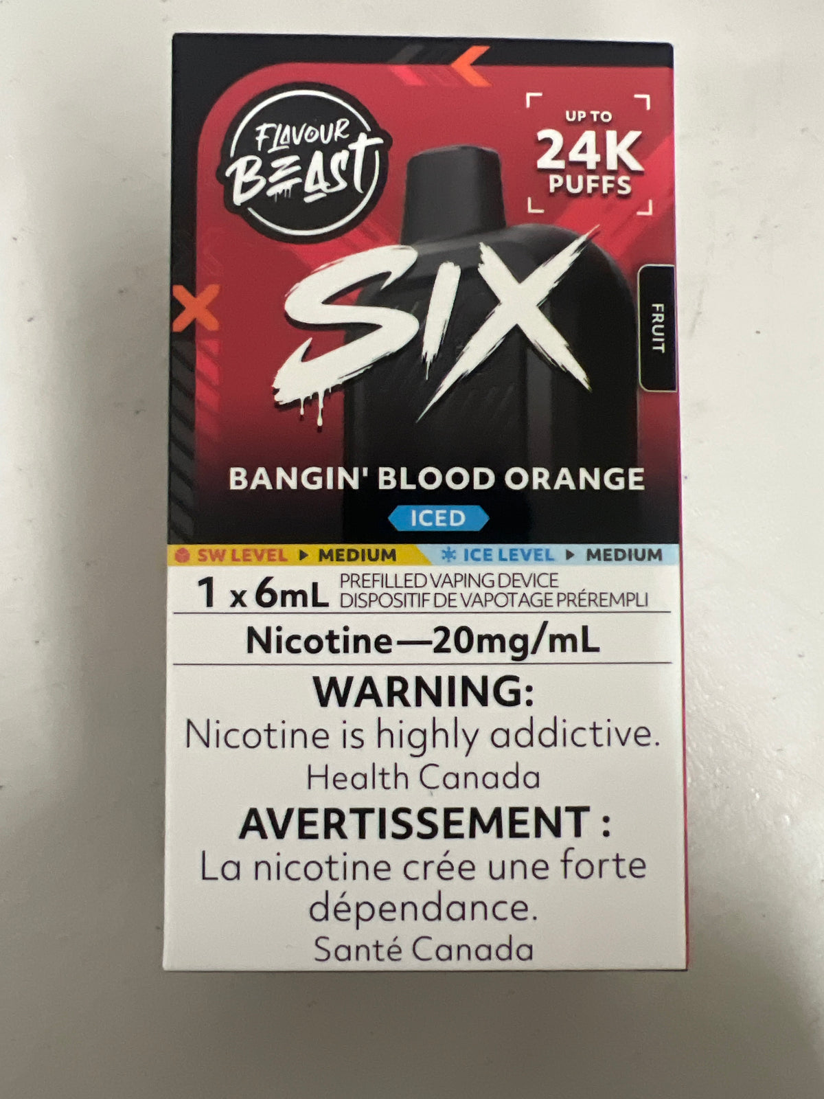 Flavour Beast Six 24K Disposable Bangin’ Blood Orange Iced