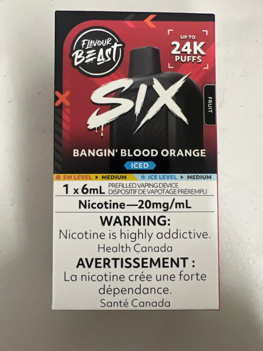 Flavour Beast Six 24K Disposable Bangin’ Blood Orange Iced