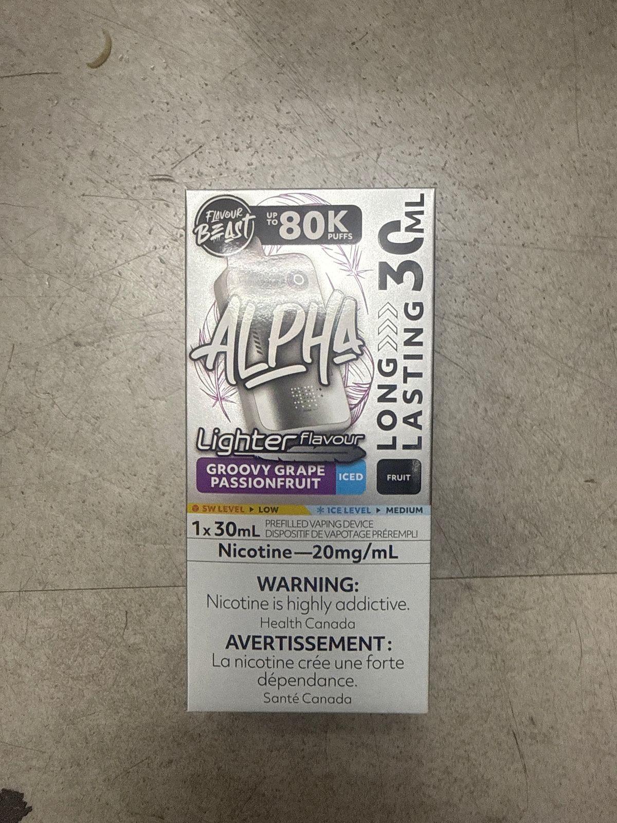 Flavour Beast Disposable Alpha 80K lighter flavour Groovy Grape Passionfruit Iced