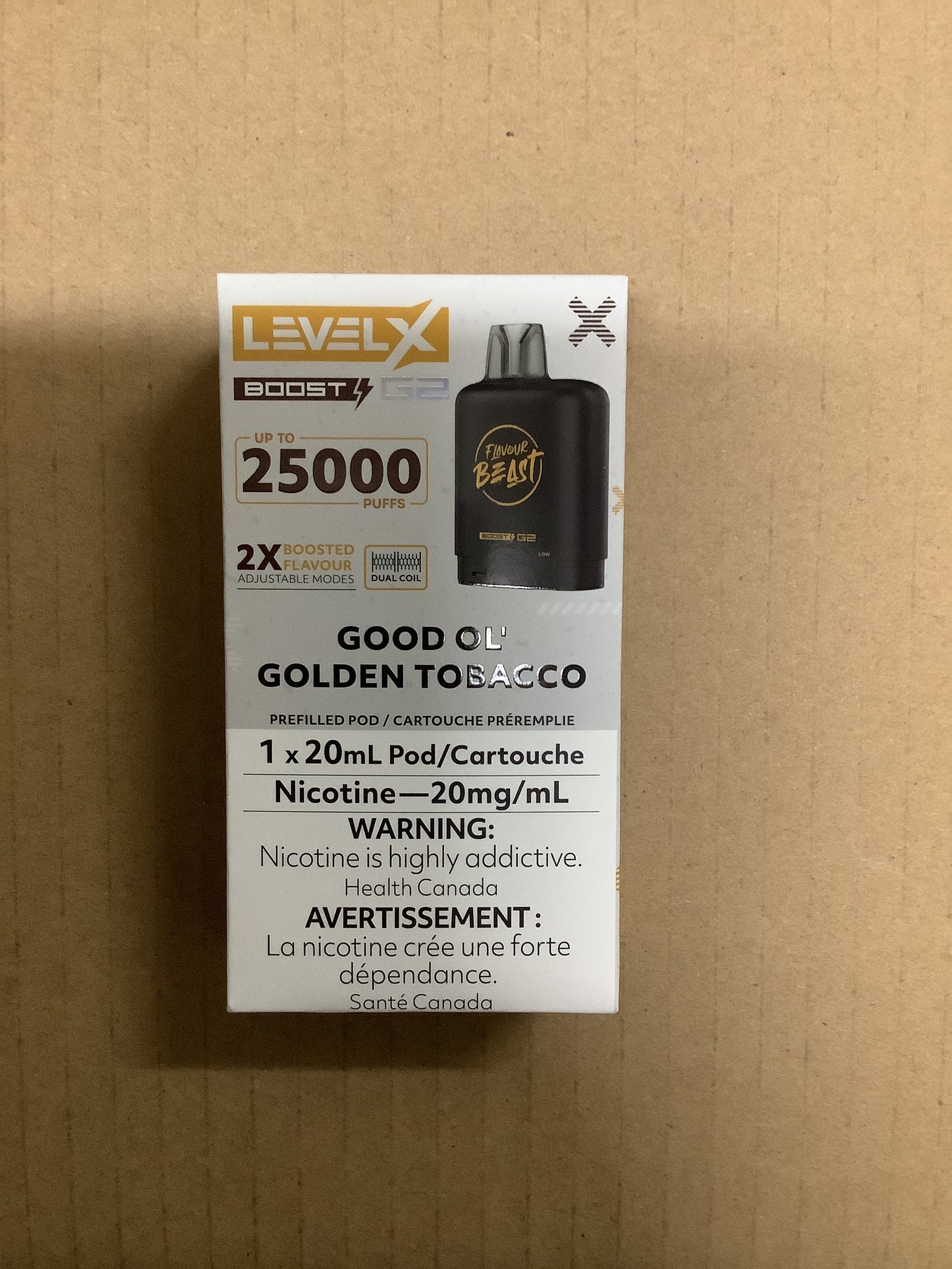 Flavour Beast Boost Level X PODS Good OL’ Golden Tobacco ON