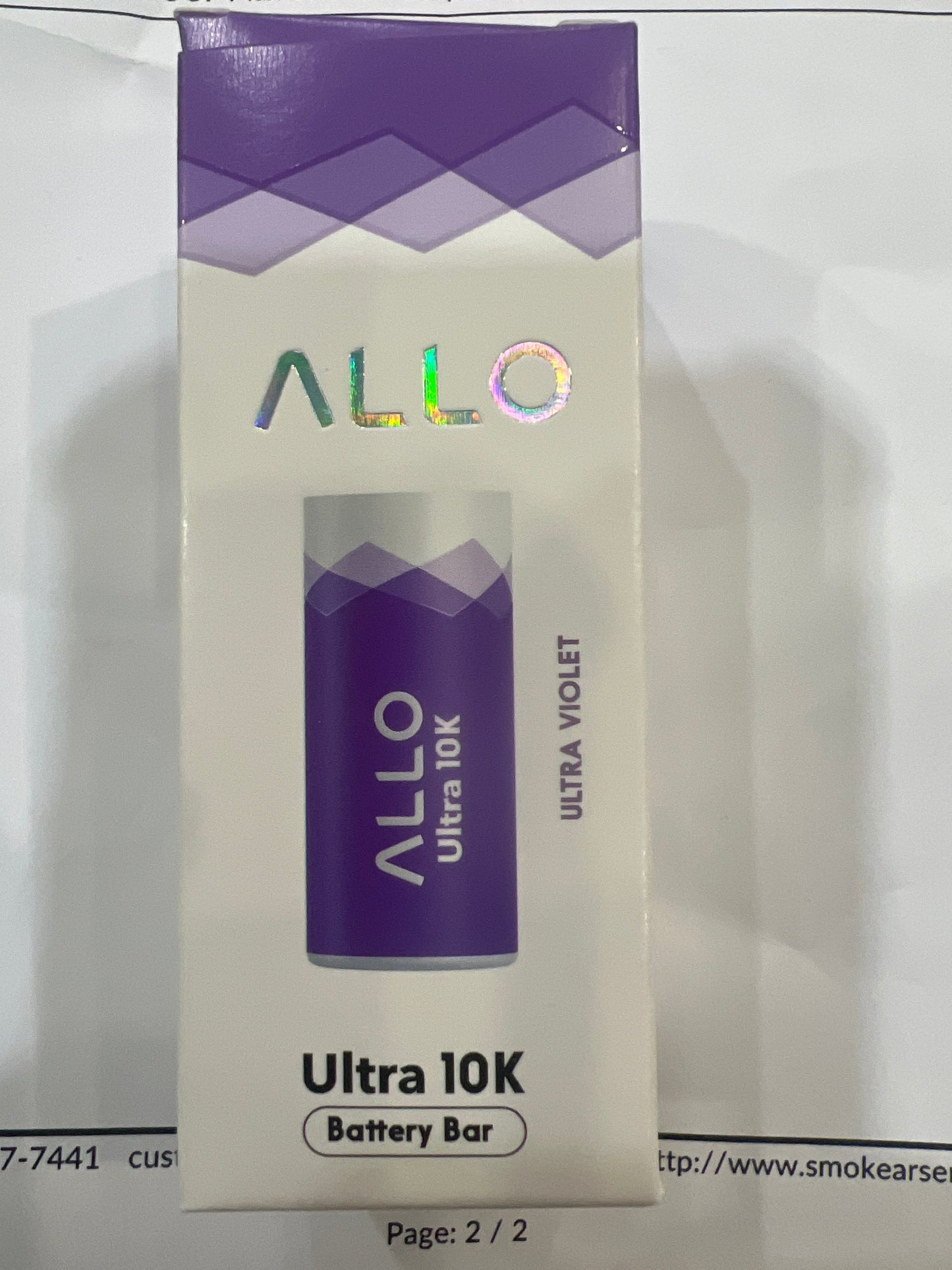 Allo Ultra 10K Battery Bar Ultra Violet