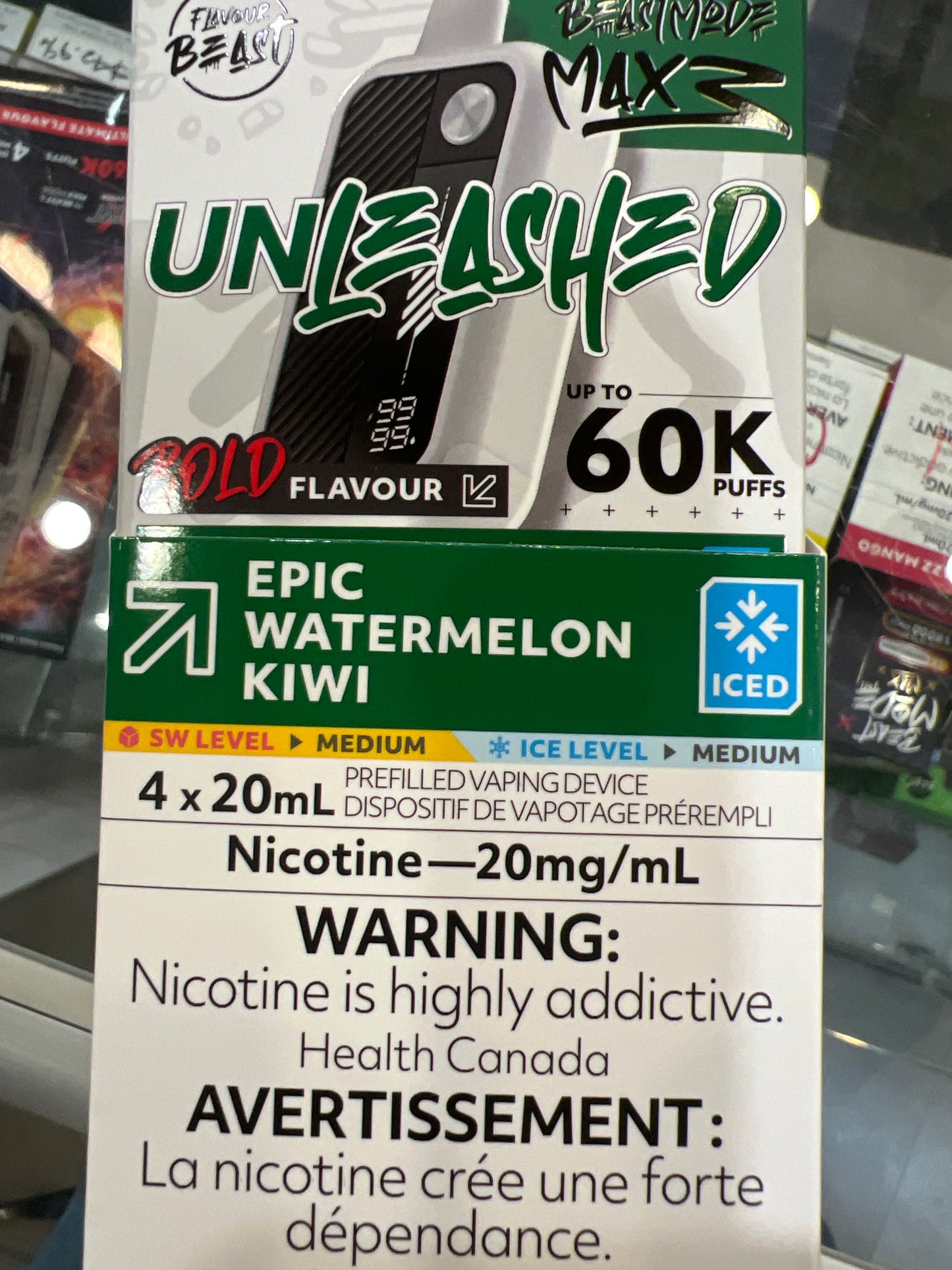 Flavour Beast Disposable Mode Max 3 60K Unleashed Epic Watermelon Kiwi ONT