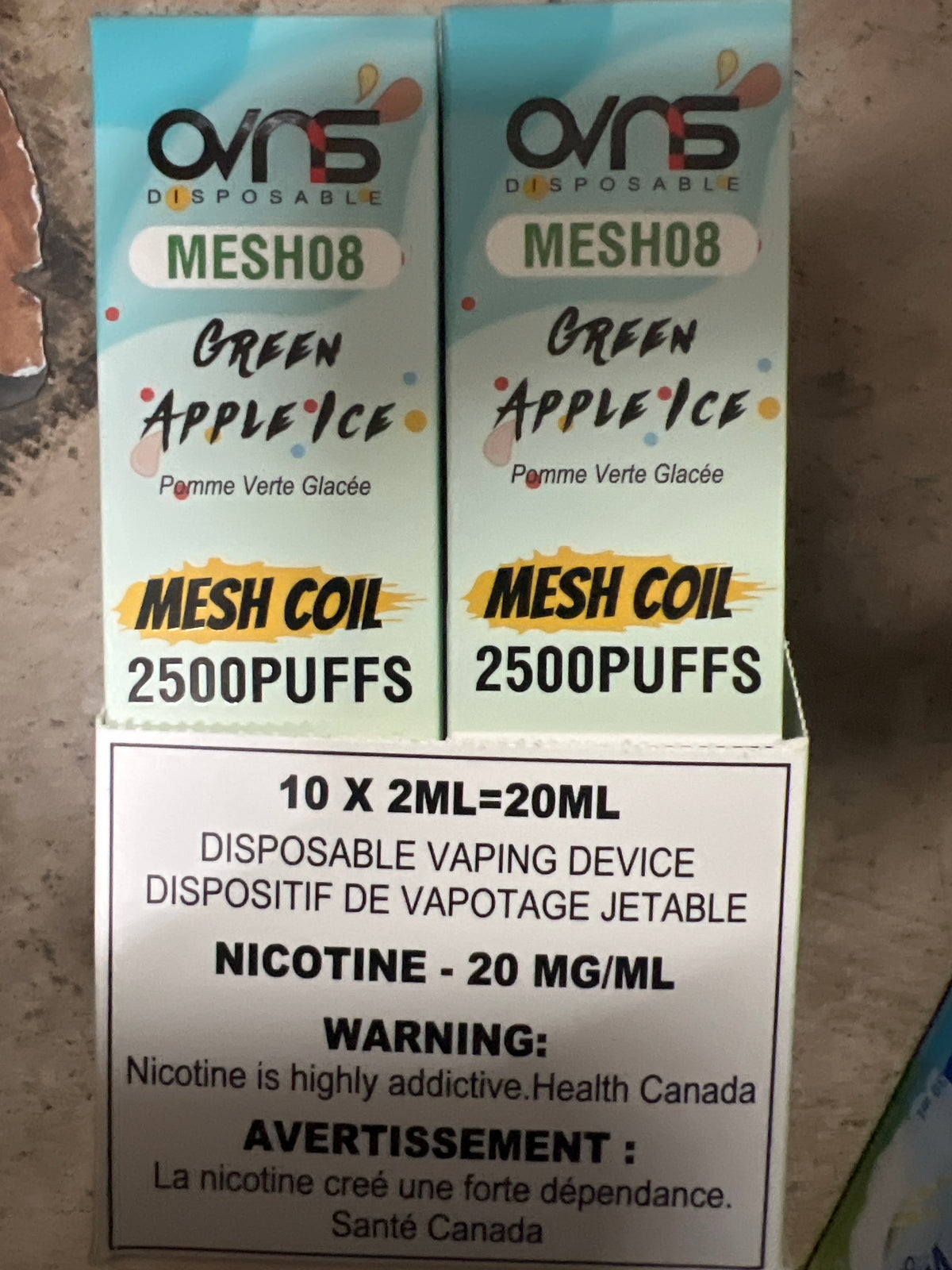 OVNS MESH08 2500 Disposable Green Apple Ice