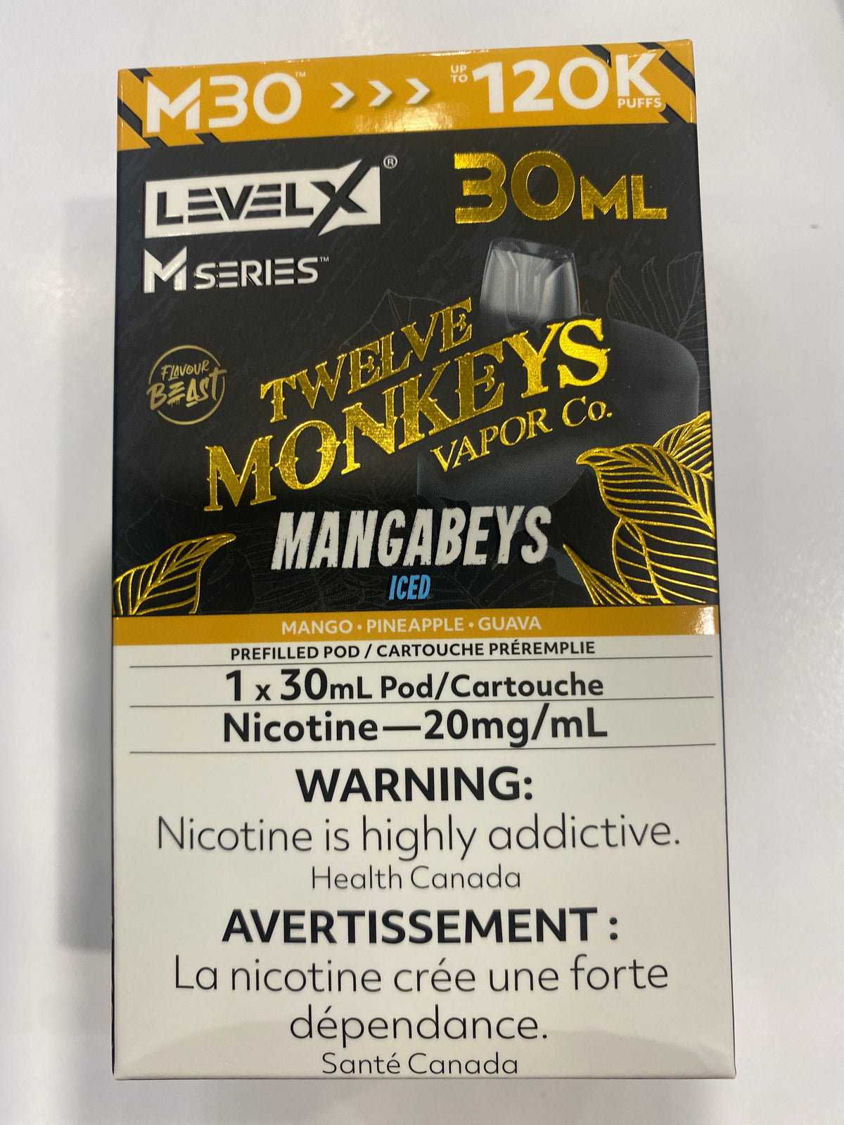 Level X Flavour Beast M Series Pod 30ml Twelve Monkey Mangabeys