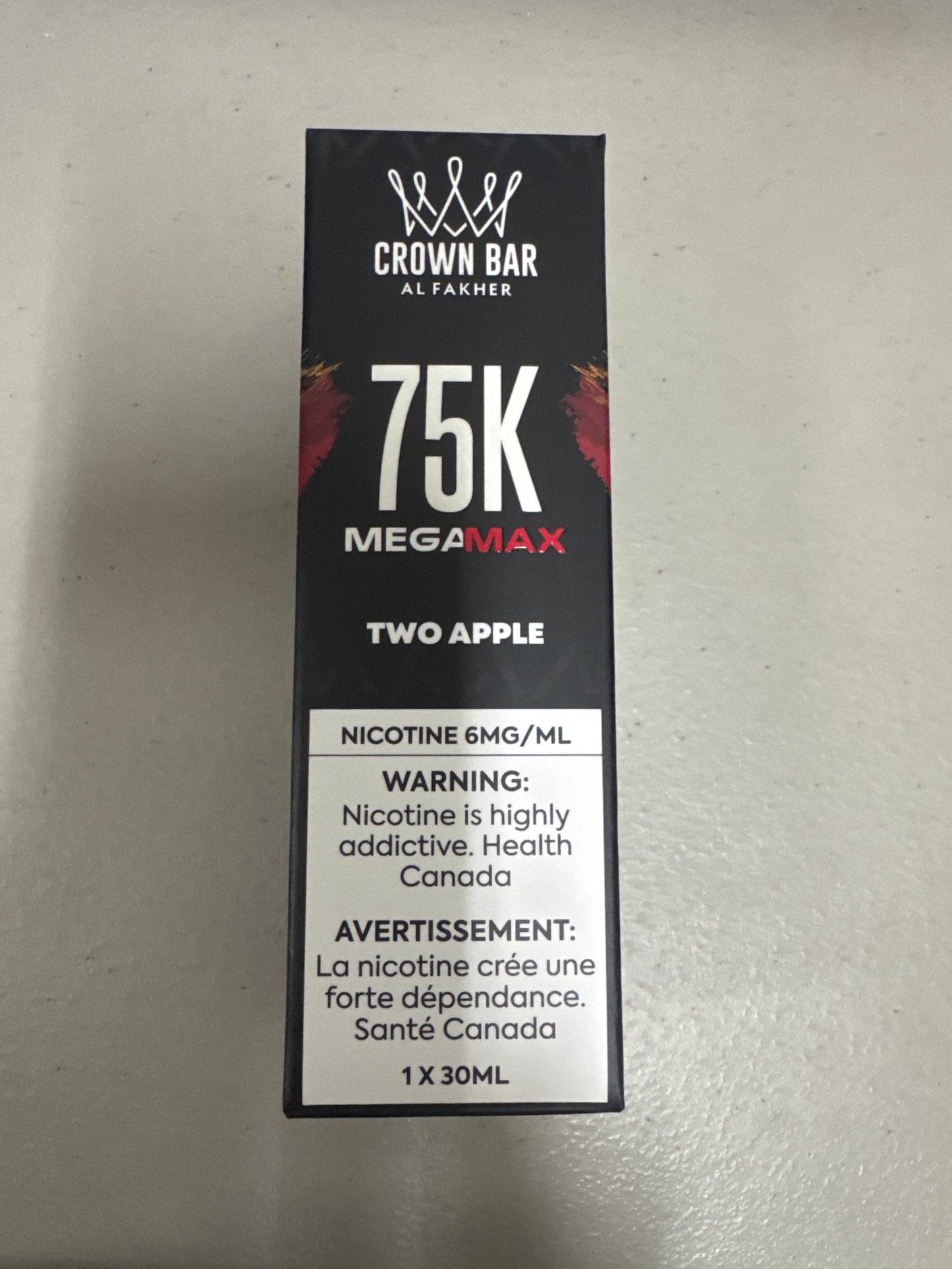 AL Fakher Crown Bar 75K MegaMax Disposable Two Apple ONT