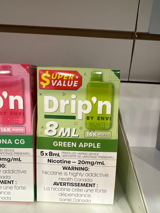 Drip’n By Envi Disposable 16K Green Apple ONT