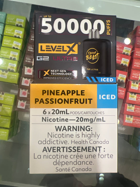 Flavour Beast G2 Ultra Level X PODS Strawberry Pineapple Passionfruit Iced ONT
