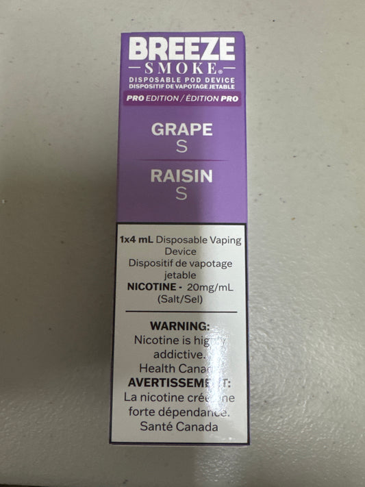 Breeze Smoke Pro Disposable Grape S 4ml ONT