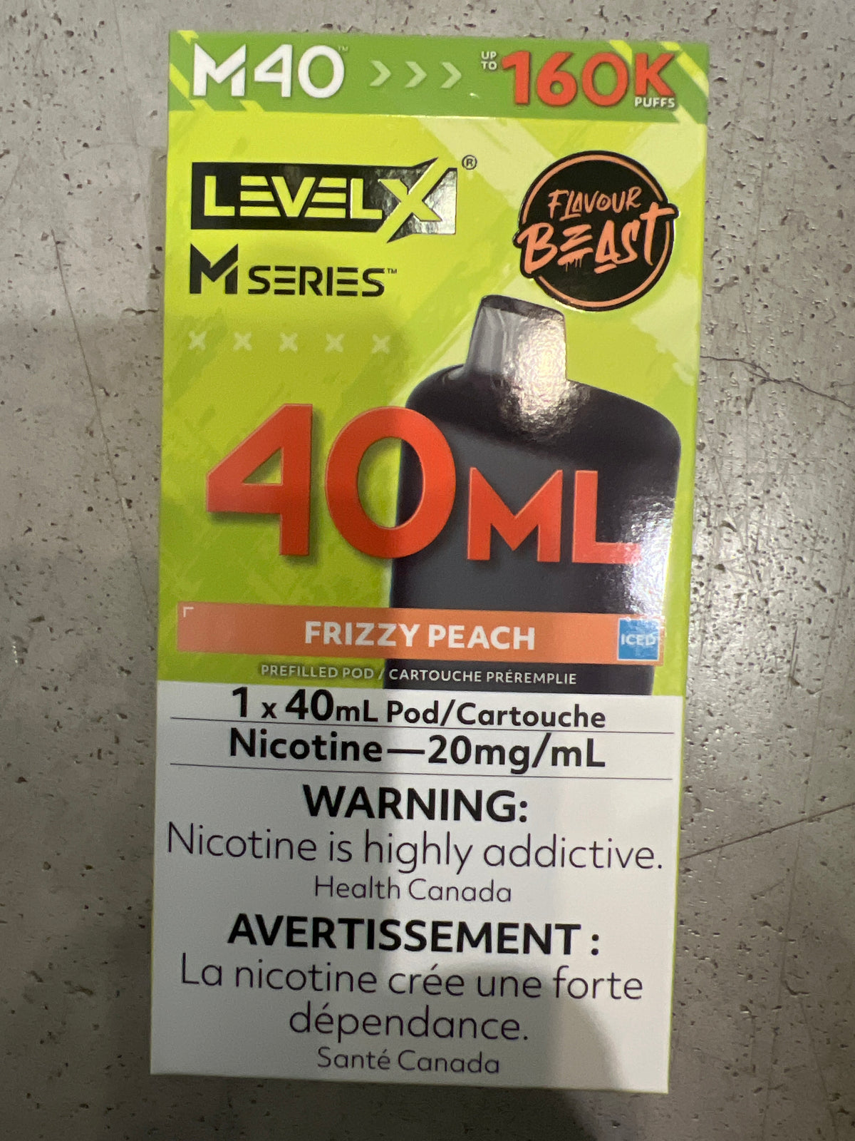 Level X Flavour Beast M Series Pod 40ml Frizzy  Peach Ice