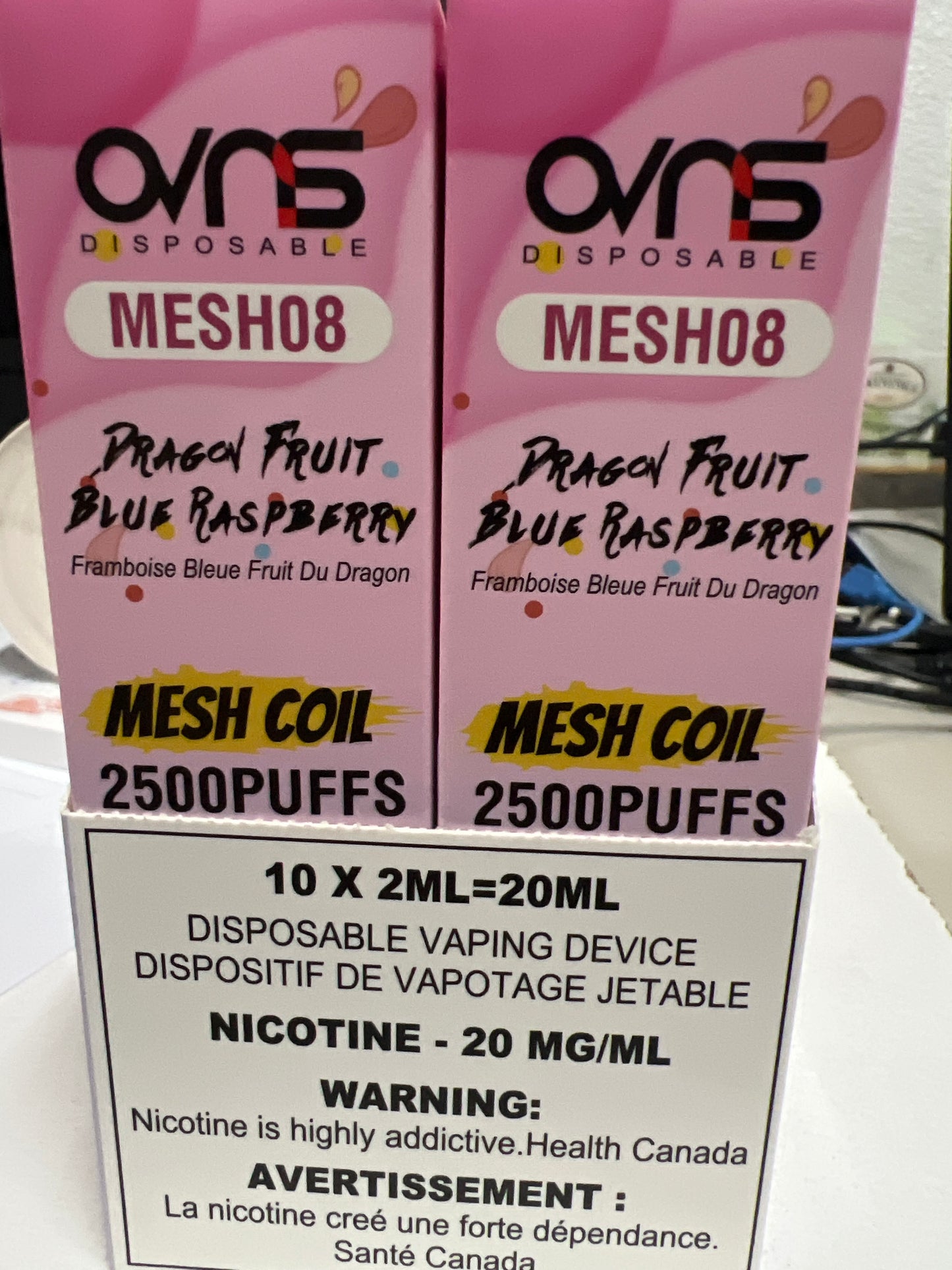 OVNS MESH08 2500 Disposable Dragonfruit Blue Raspberry