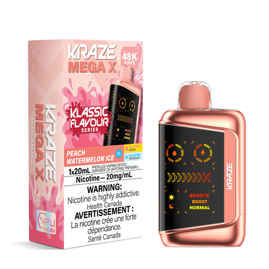 Kraze Mega X 48K Disposable Peach Watermelon Ice