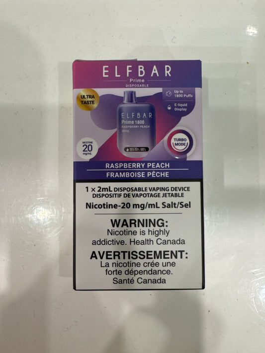 ELF BAR Disposable Prime 1800 Raspberry Peach ONT