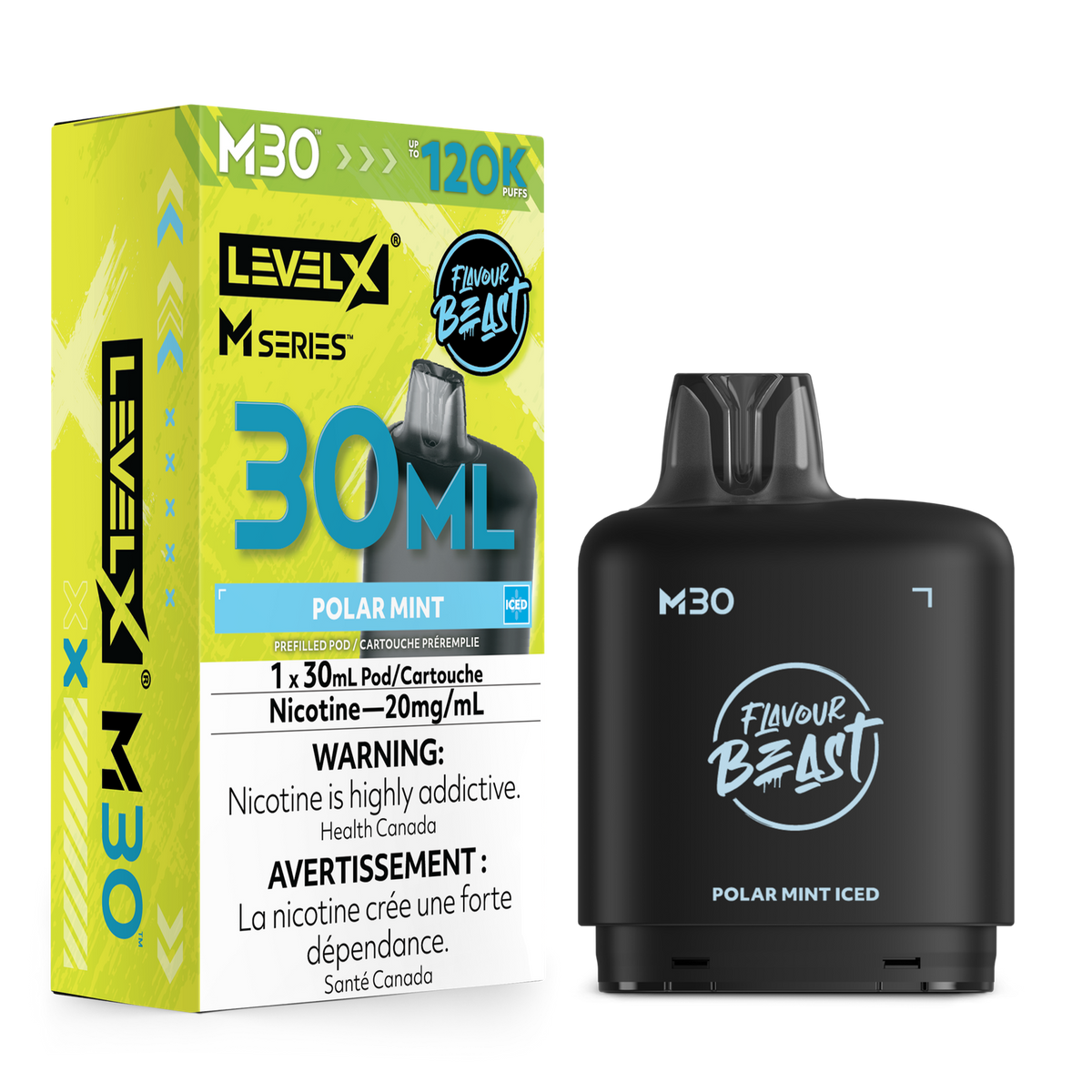 Level X Flavour Beast M Series Pod 30ml - Polar Mint Iced