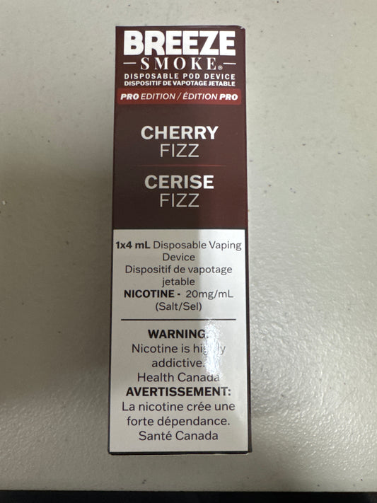 Breeze Smoke Pro Disposable Cherry Fizz 4ml ONT
