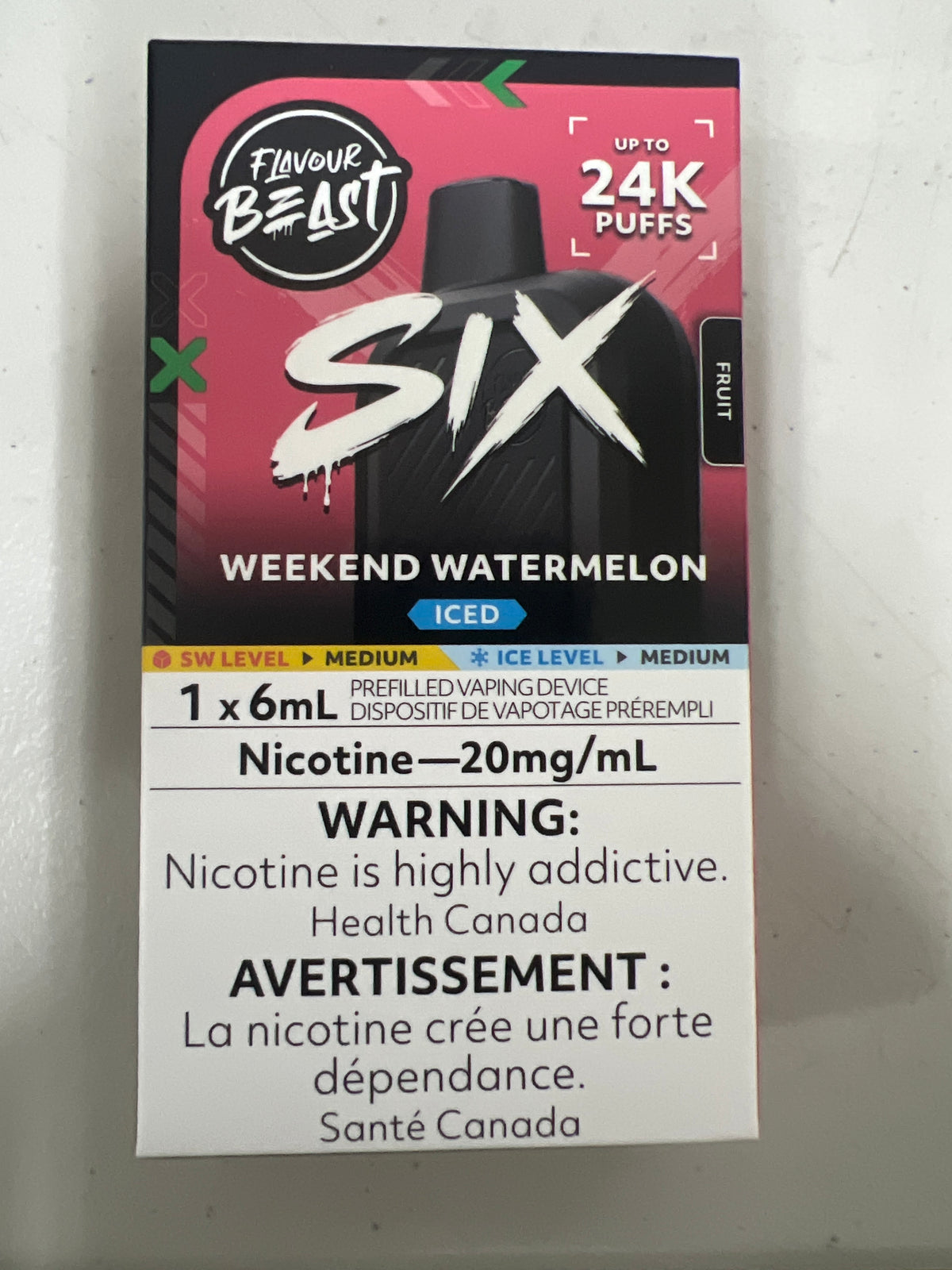 Flavour Beast Six 24K Disposable Weekend Watermelon Iced