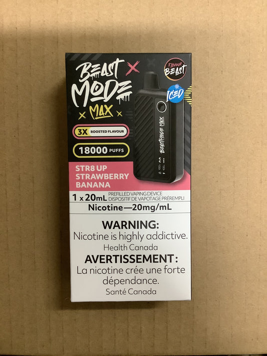 Flavour Beast Disposable Mode Max 18000 Str8 Strawberry Banana Iced ONT