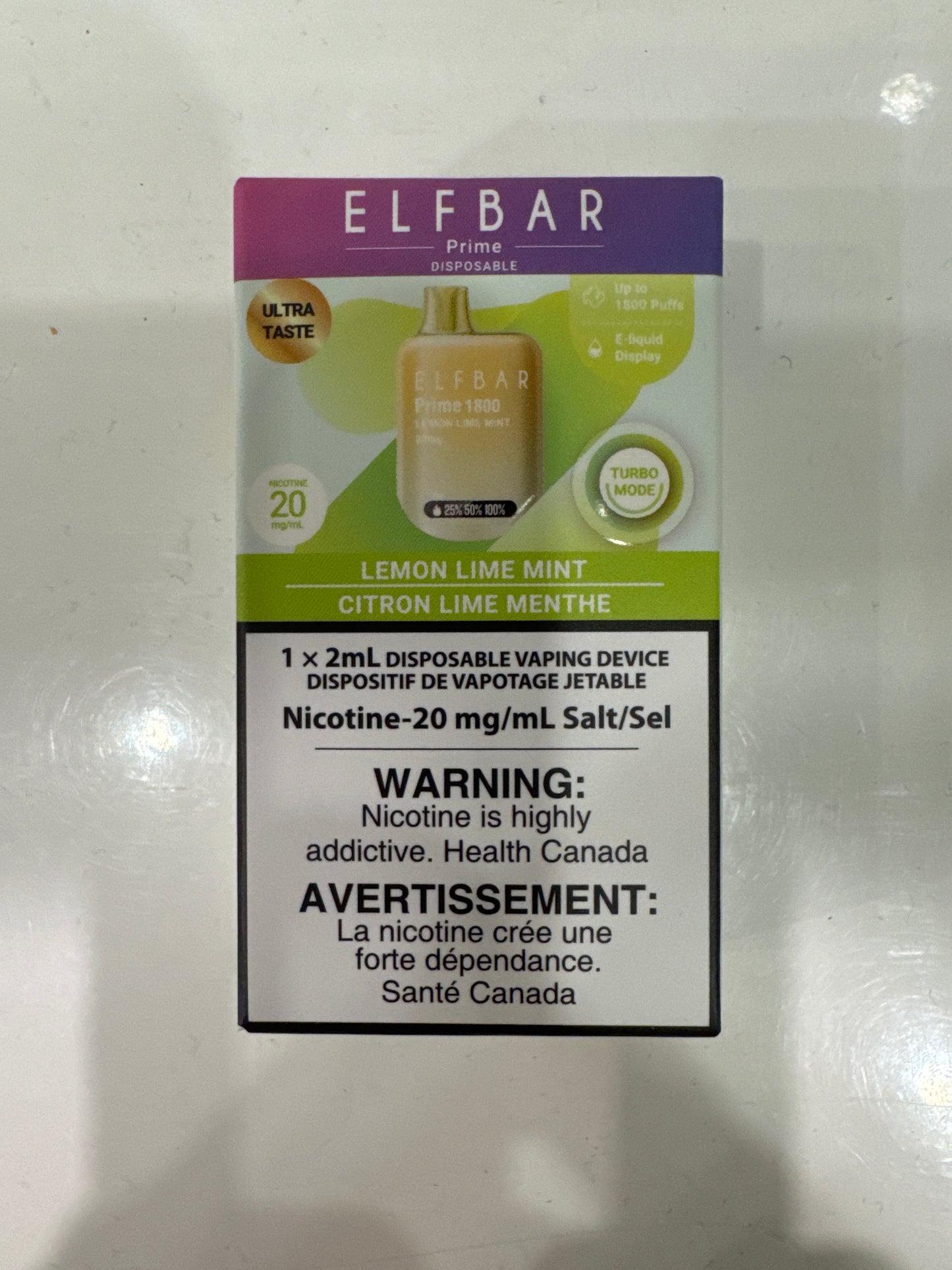 ELF BAR Disposable Prime 1800 Lemon Lime Mint ONT