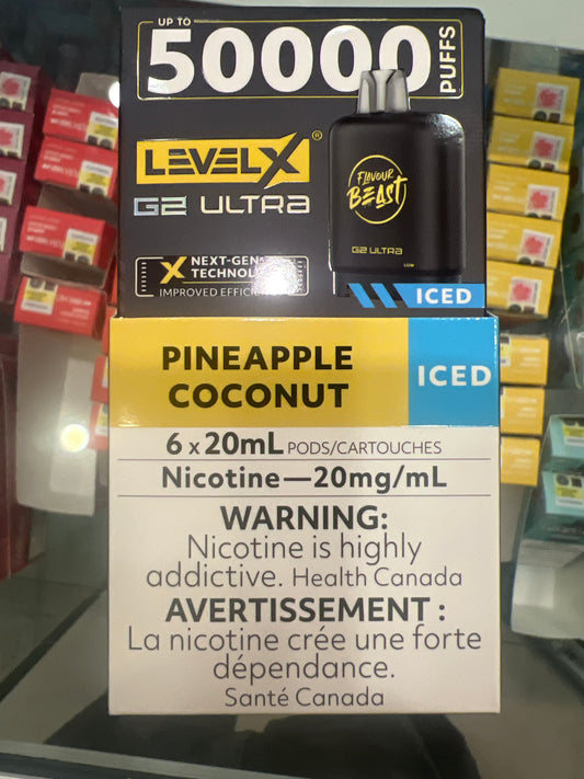 Flavour Beast G2 Ultra Level X PODS Strawberry Pineapple Coconut Iced ONT