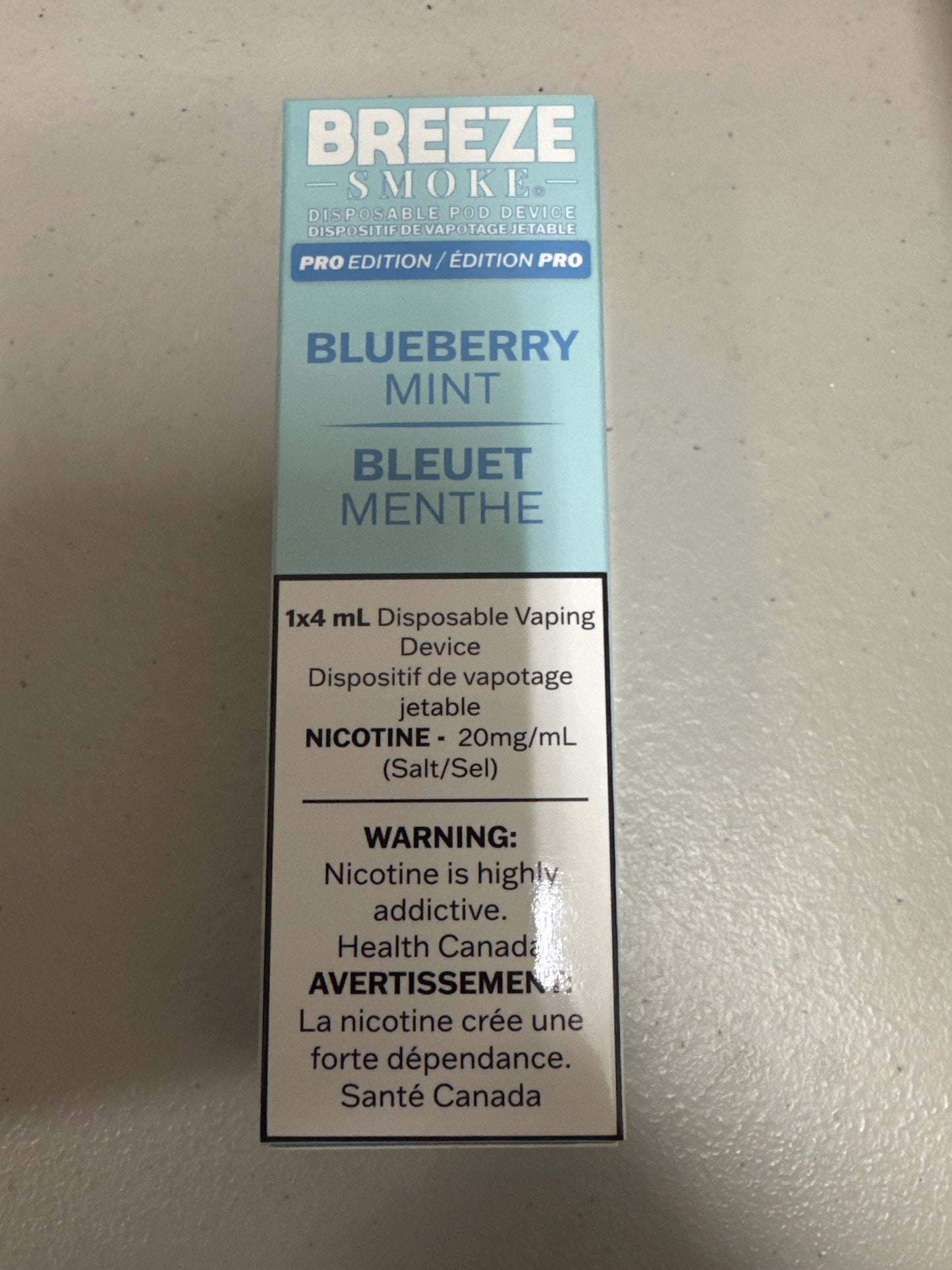 Breeze Smoke Pro Disposable Blueberry Mint 4ml ONT