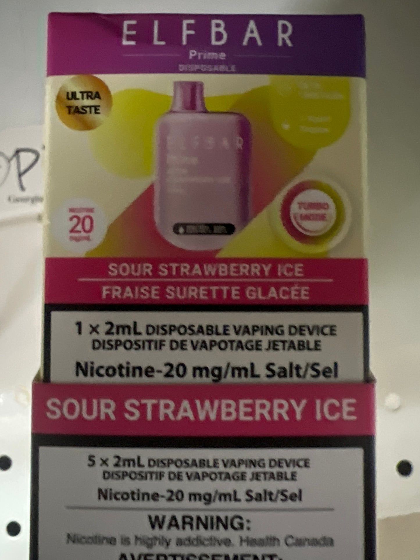 ELF BAR Disposable Prime 1800 Sour Strawberry Ice ONT