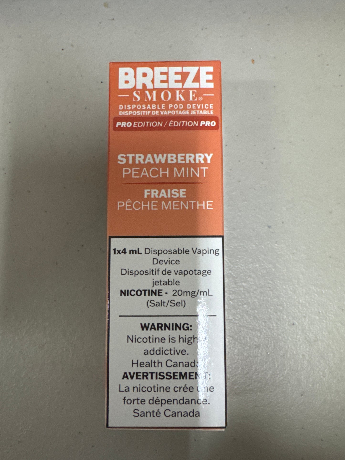 Breeze Smoke Pro Disposable Strawberry Peach Mint 4ml ONT