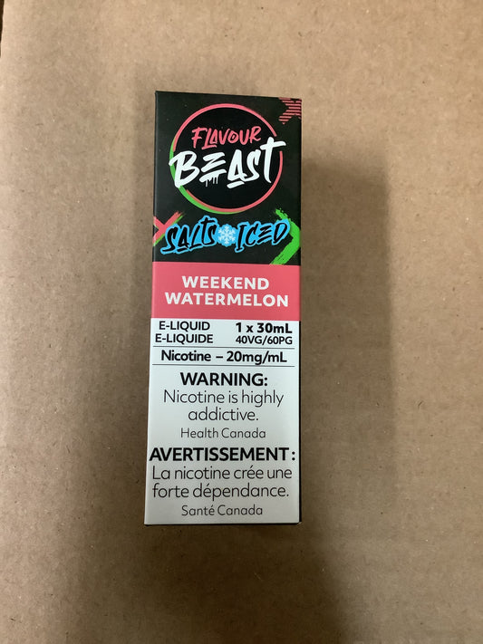 Flavour Beast Salts Weekend Watermelon Iced ONT