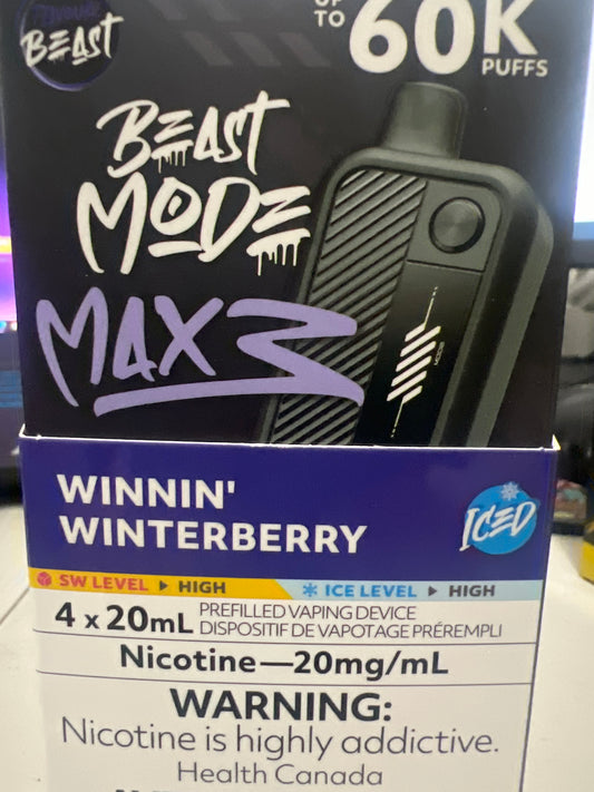 Flavour Beast Disposable Mode Max 3 60K Winnin’ Winterberry Iced ONT
