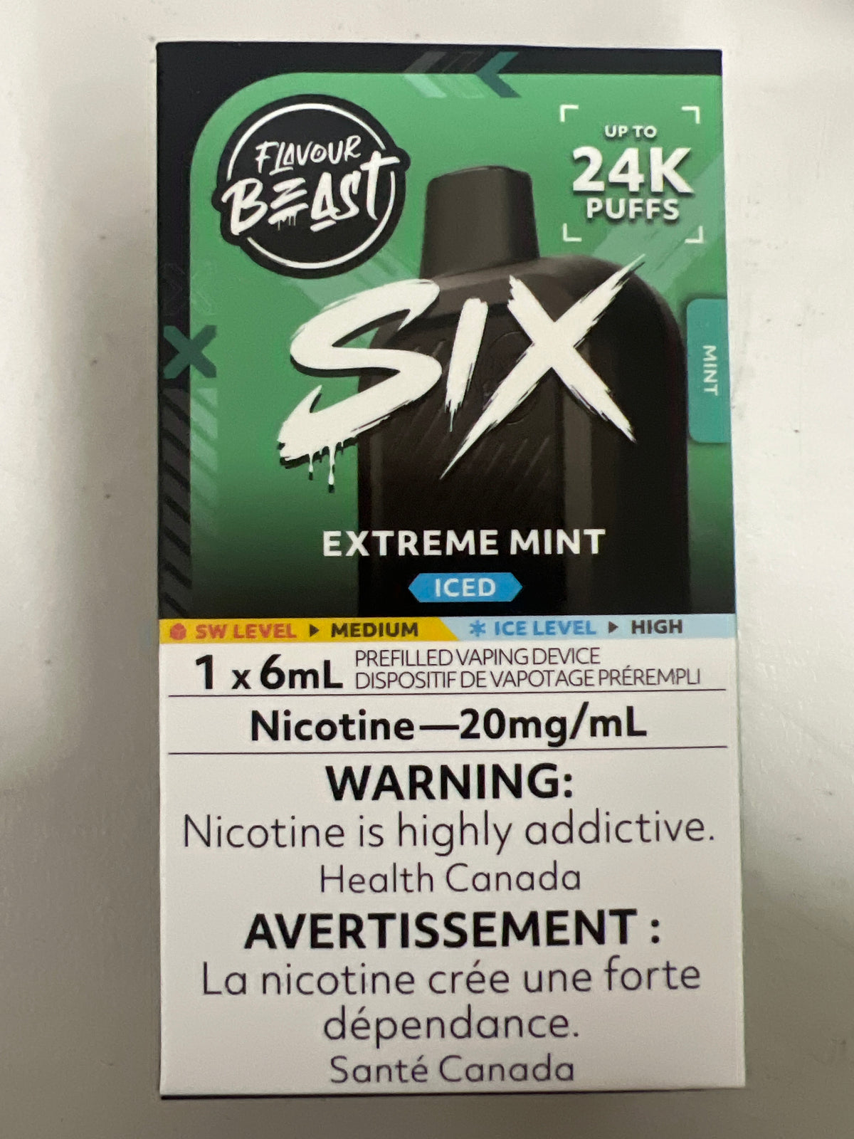 Flavour Beast Six 24K Disposable Extreme Mint Iced