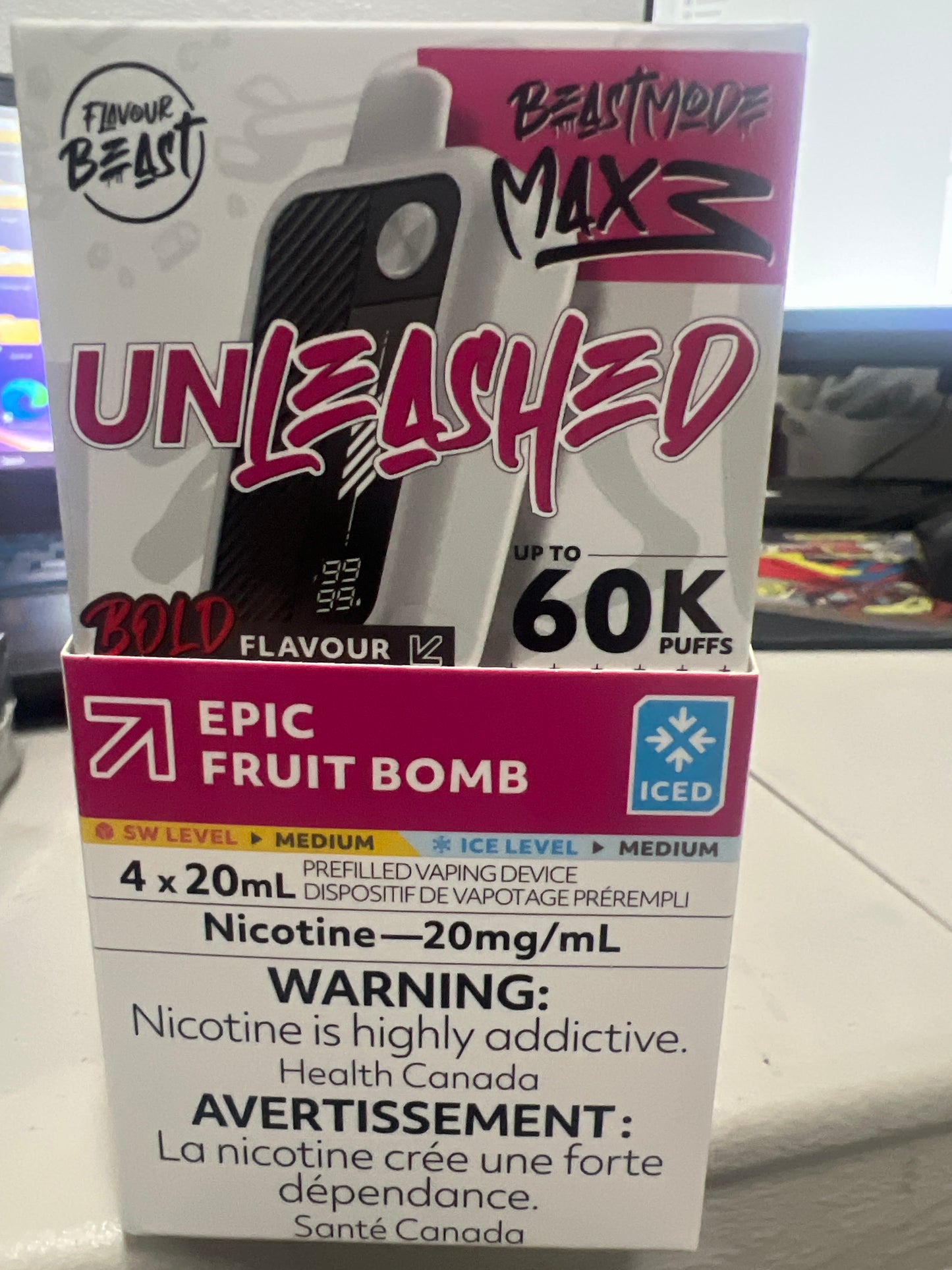 Flavour Beast Disposable Mode Max 3 60K Unleashed Epic Fruit Bomb ONT