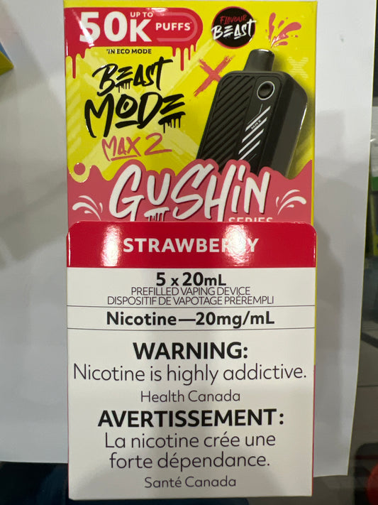 Flavour Beast Disposable Gushin Mode Max 2 50K Strawberry ONT