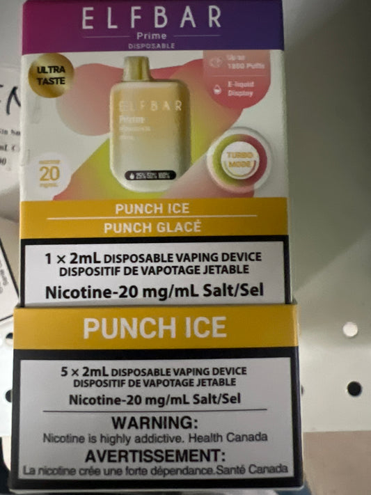 ELF BAR Disposable Prime 1800 Punch Ice ONT