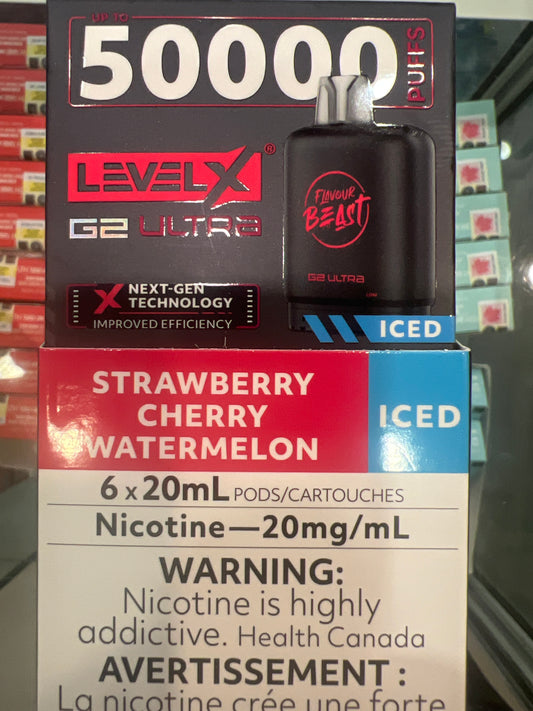 Flavour Beast G2 Ultra Level X PODS Strawberry Cherry  Watermelon Iced ONT
