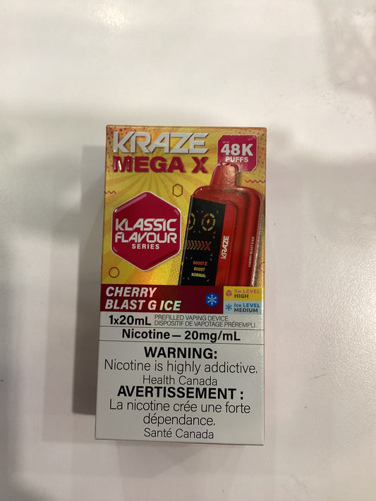 Kraze Mega X 48K Disposable Cherry Blast G Ice