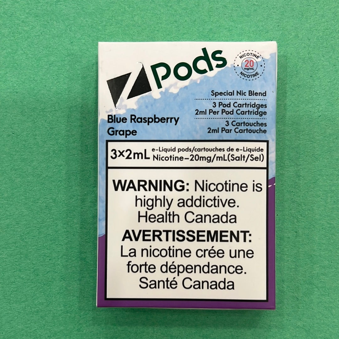 Z Pods Blue Raspberry Z Lab Zpods Blue Raspberry Grape (3x2ml) ONT – Vape Collective